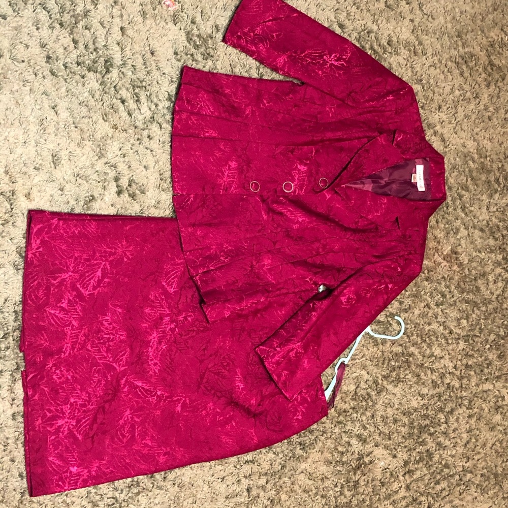 Danillo raspberry 2 piece skirt suit